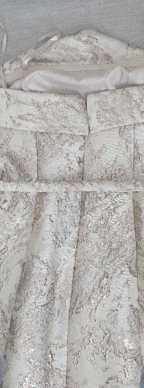 Xscape Strapless Gold and Cream Brocade Gown - Picture 11 of 12